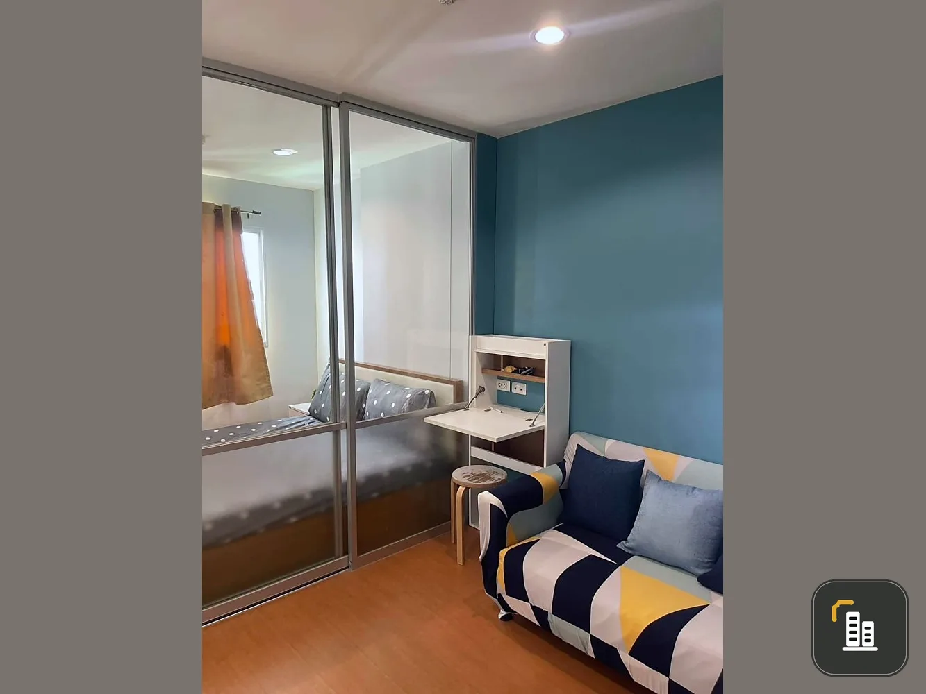 Condo for sale, Lumpini Mega City Bangna, room separated into proportions. Fully furnished + electrical appliances Just drag your bag.