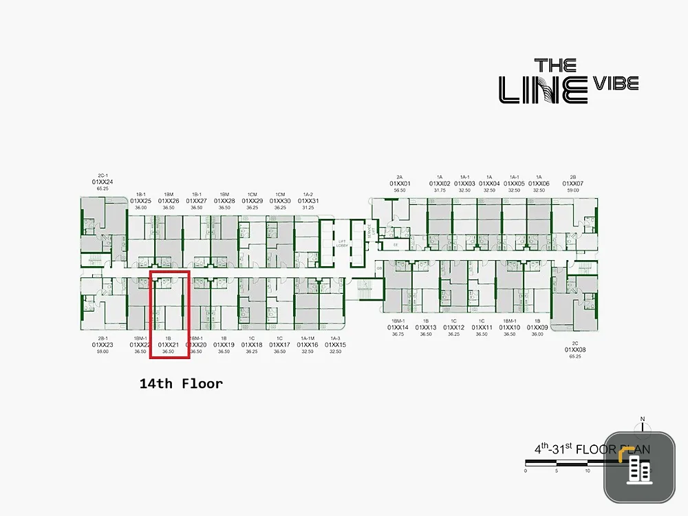Selling down payment on The Line Vibe, 14th floor, south side, good view, good project, nice to live in. Interested in owning it, hurry and reserve it