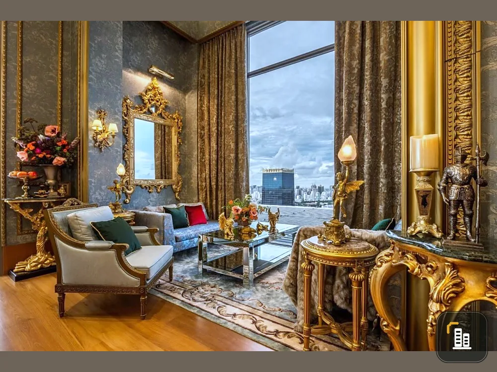 For Sale The Sukhothai Residences, luxurious and spectacular, with panoramic views. So beautiful and luxurious like this If you don't reserve, you'll