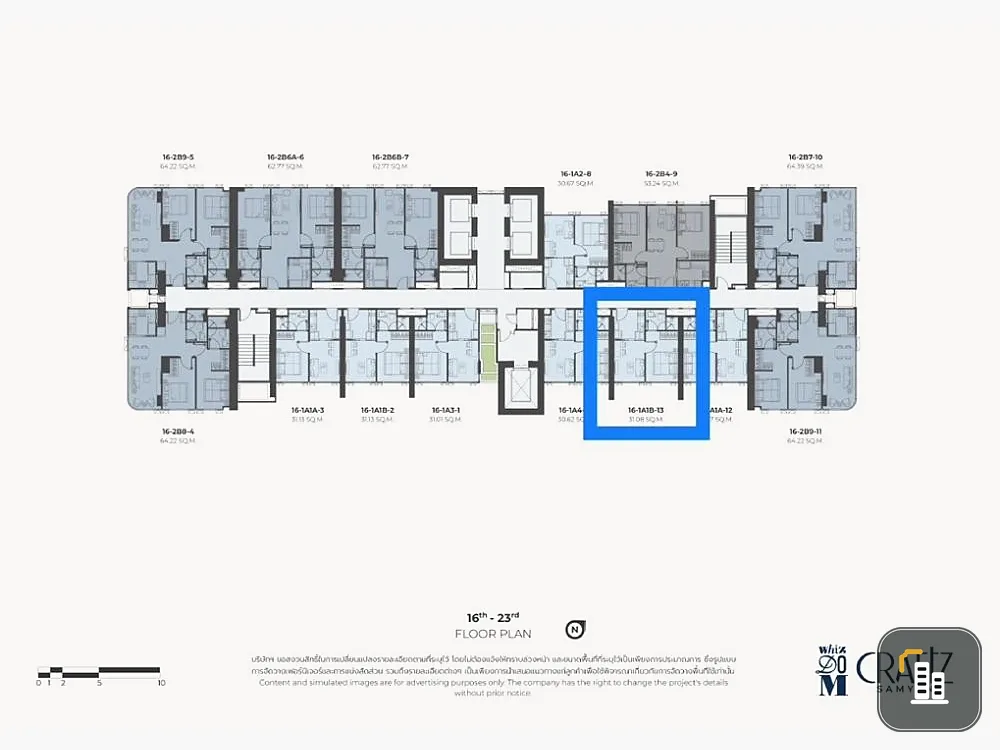 Selling down payment Whizdom Craftz Samyan, 17th floor, towards the open corner. The price is affordable. Hurry and reserve now.