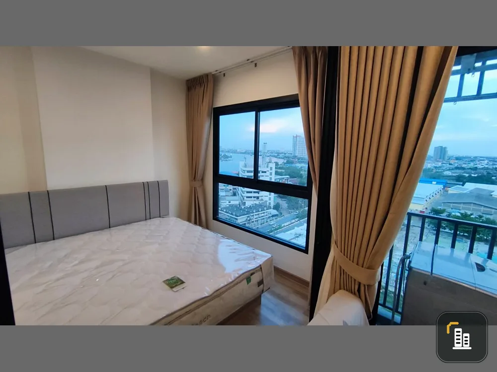 Condo for rent, Niche Mono Charoen Nakhon, size 30 sq m, 12A floor, close view of the river curve, ready to move in, book now.