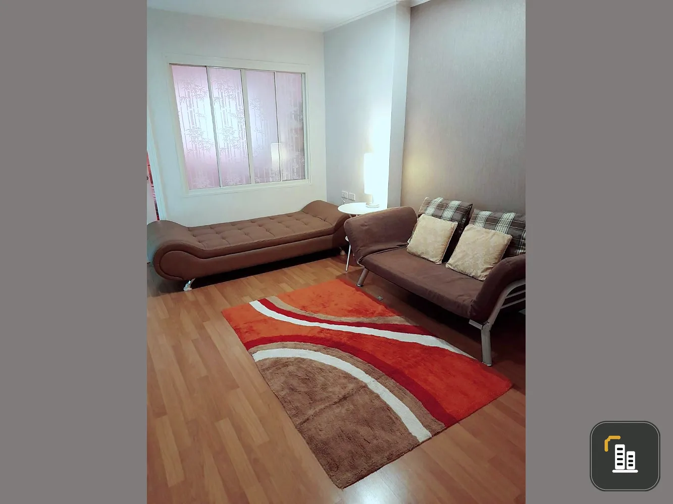 For sale Lumpini Place Ratchada - Tha Phra, 1 bedroom, 1 bathroom, room decorated simply, color tones easy on the eyes, can't reserve now.