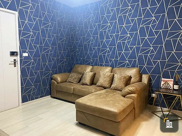 For rent Unio Ramkhamhaeng-Serithai Big screen TV, watch movies to your heart's content. Comes with a leather sofa that is comfortable to sit on and n