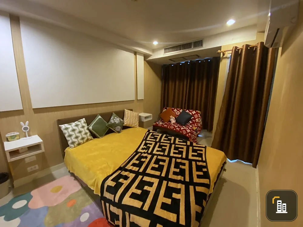 For rent!! Condo The Inspire Place ABAC Rama 9, 16th floor, Building A, fully furnished, nice room, good location, don't miss it!!