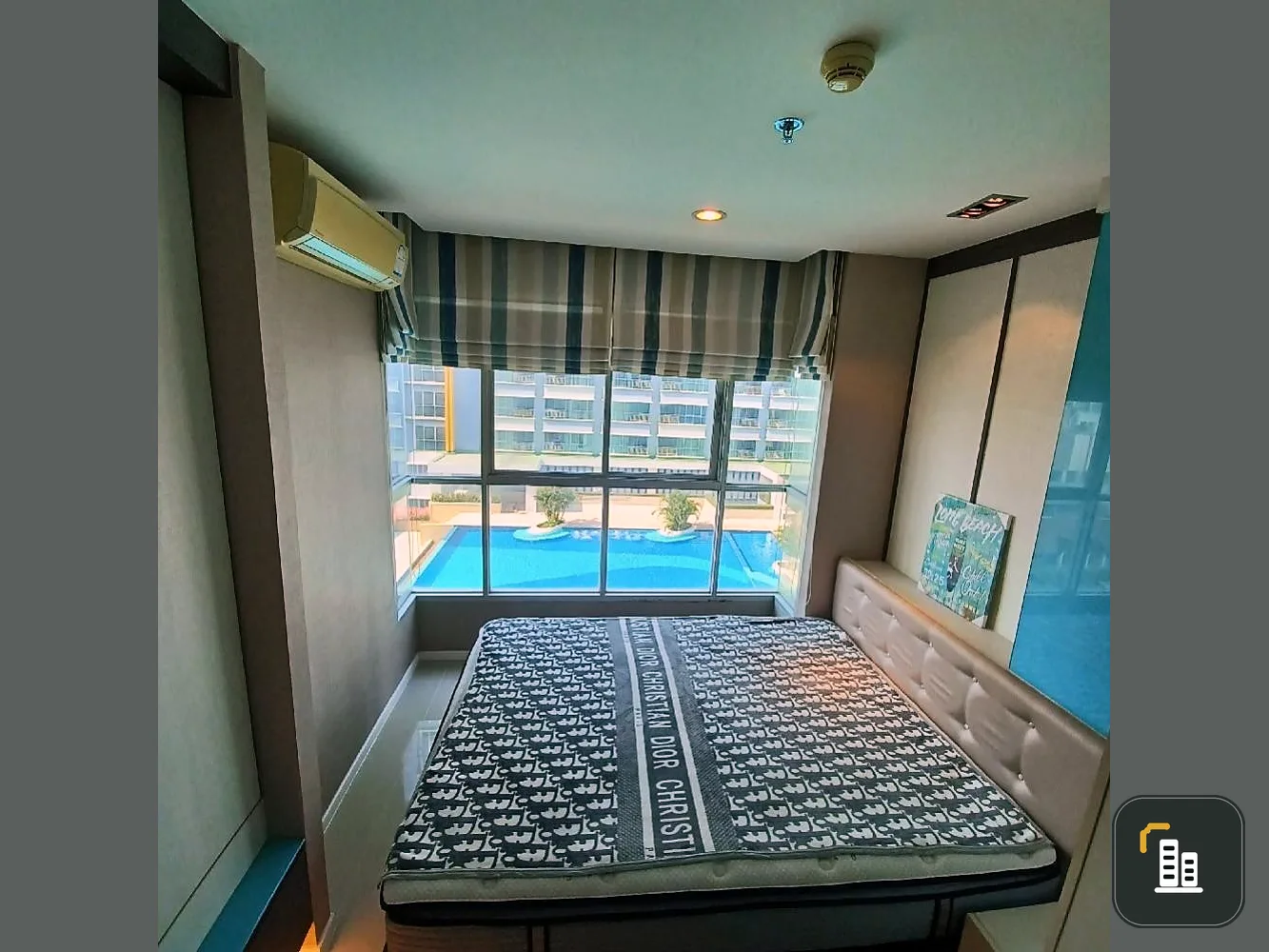 For rent, Lumpini Park Beach, Jomtien (Jomtien), 9th floor, nice decorated room, warm style, has a pool view, don't miss it.