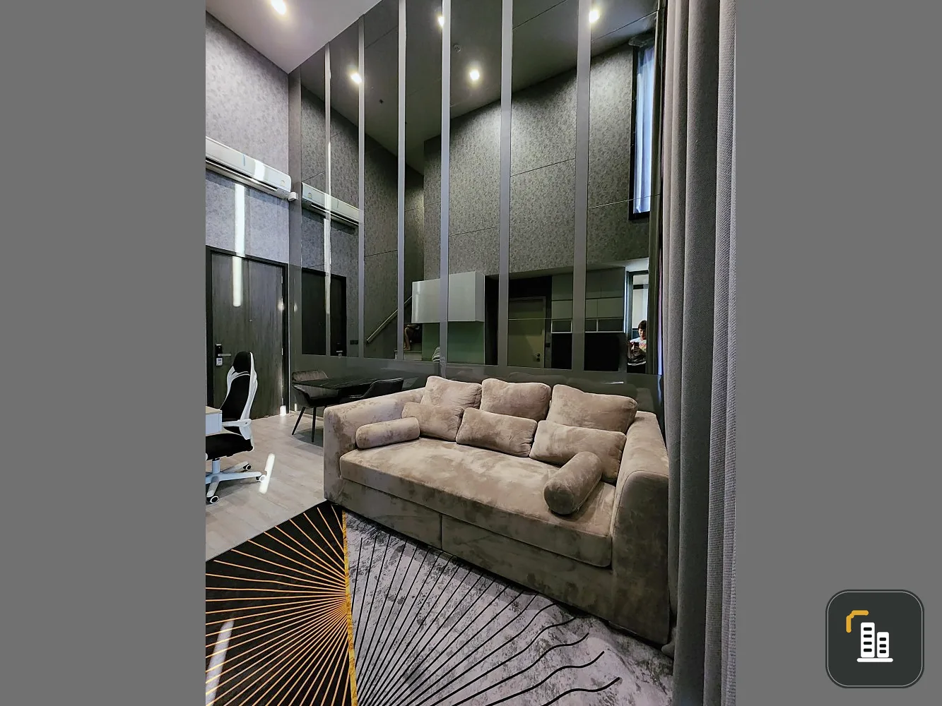 The Line Sukhumvit 101 condo for sale, Duplex room, 21st floor, has a complete view of the river, must buy.