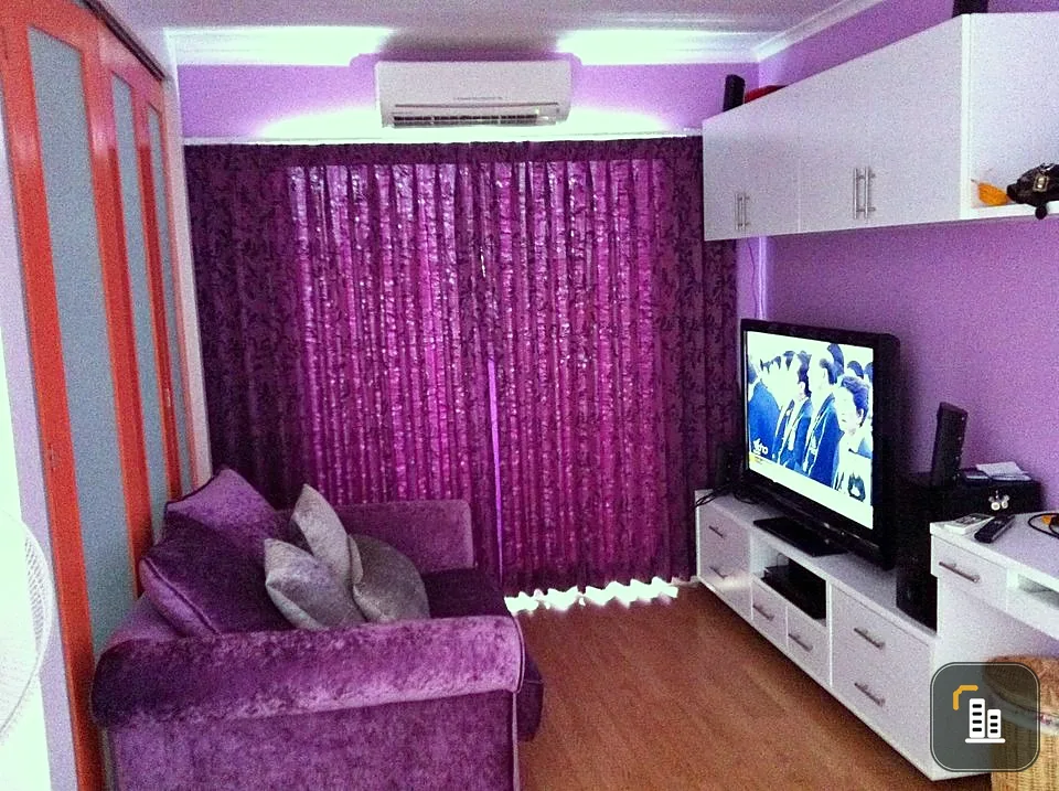 Condo for rent, Lumpini Park Pinklao, high floor, 2 balconies, decorated, ready to move in. You can move in now.