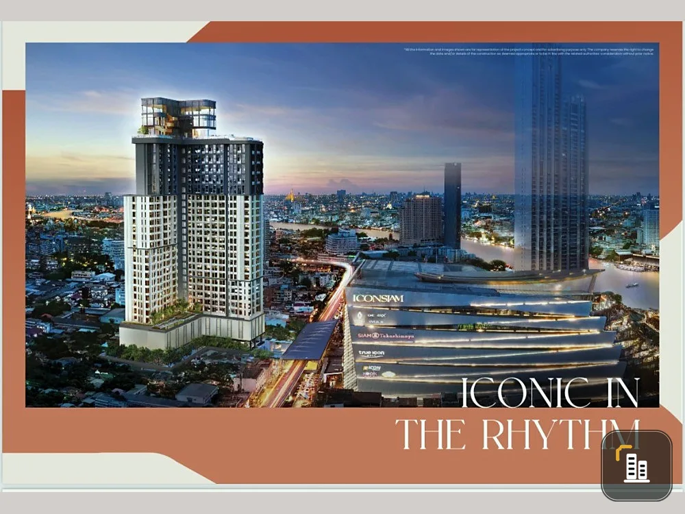 Down payment sale, Rhythm Charoen Nakhon Iconic, 18th floor, Charoen Nakhon Road view. If you are interested in becoming an owner, hurry and reserve n