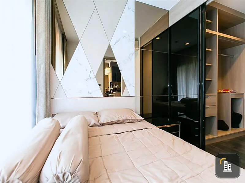 Super bang, The Line Asoke-Ratchada, size 35.5 sq m. Unit 302, 3rd floor, fully built-in furniture, hurry up.