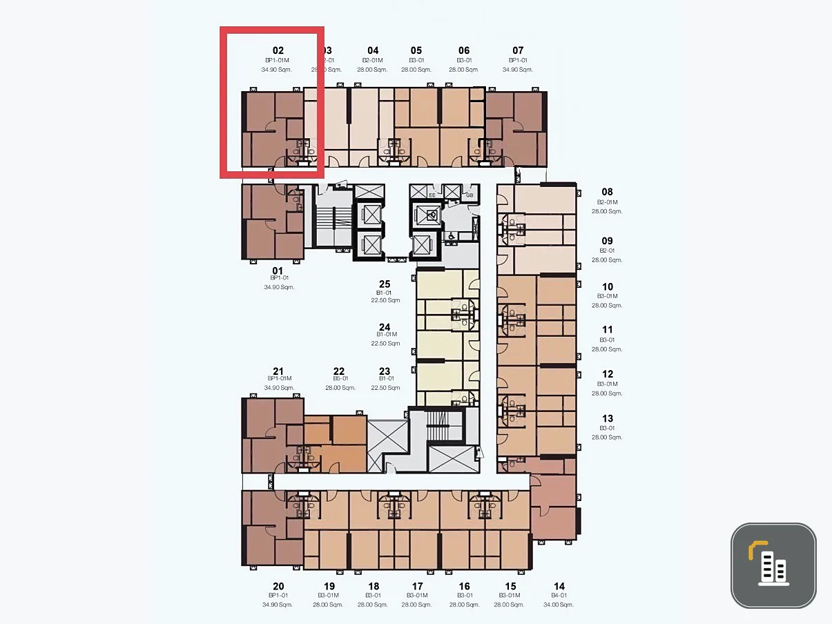Down payment sale, Origin Play Bang Khun Non, Triple Station, 12th floor, corner room, waterfront view, book now, hurry.
