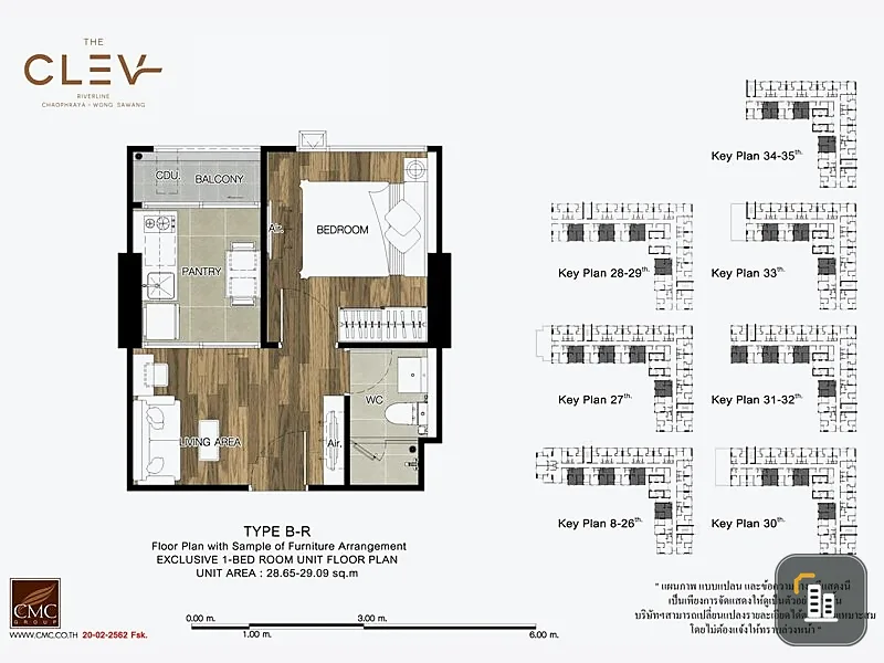 Selling a reservation slip for The Clef Riverine Chao Phraya - Wong Sawang, 28th floor, beautiful room number, beautifully decorated room, river view,