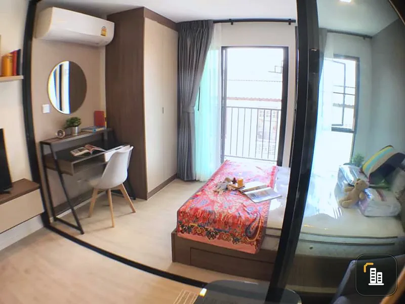 Urgent sale Kave condo opposite Bangkok University, unblocked view, beautiful room, fully furnished end in one room If interested, hurry to reserve.