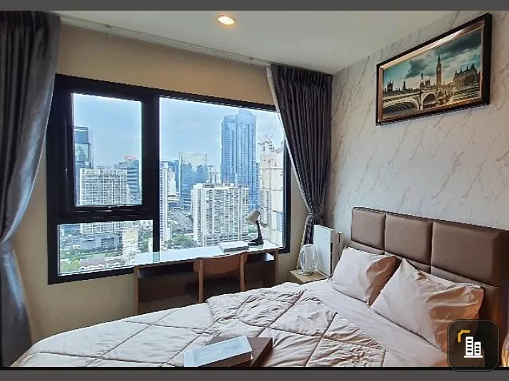 For sale, for rent, Life Asoke condo, high floor, beautiful view, stylishly decorated room, quiet, you will regret it if you miss it.
