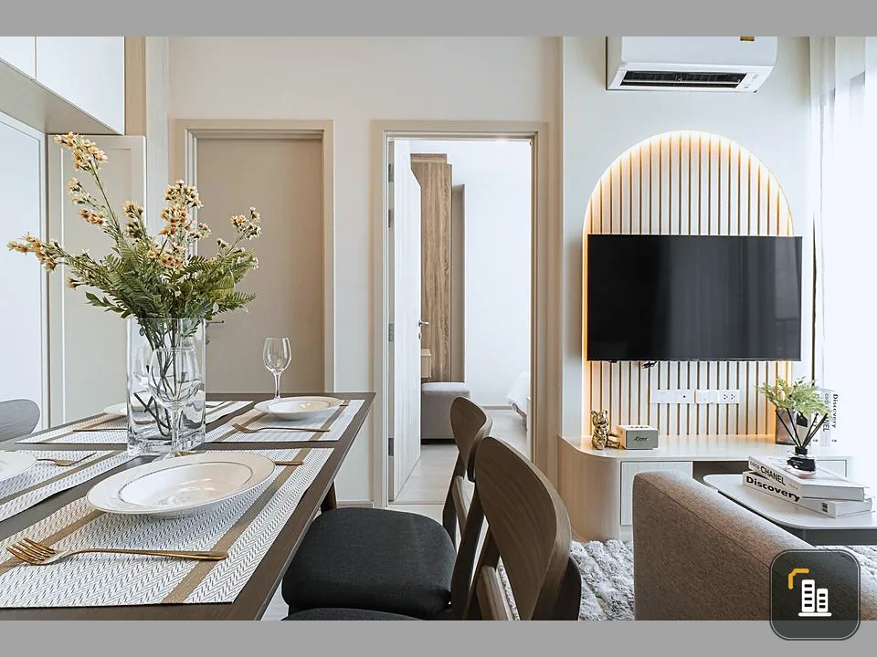For rent: New Noble Fai Chai - Wang Lang. Room decorated with built-ins is too beautiful to resist. Korean style, heart-warming If you don't reserve,