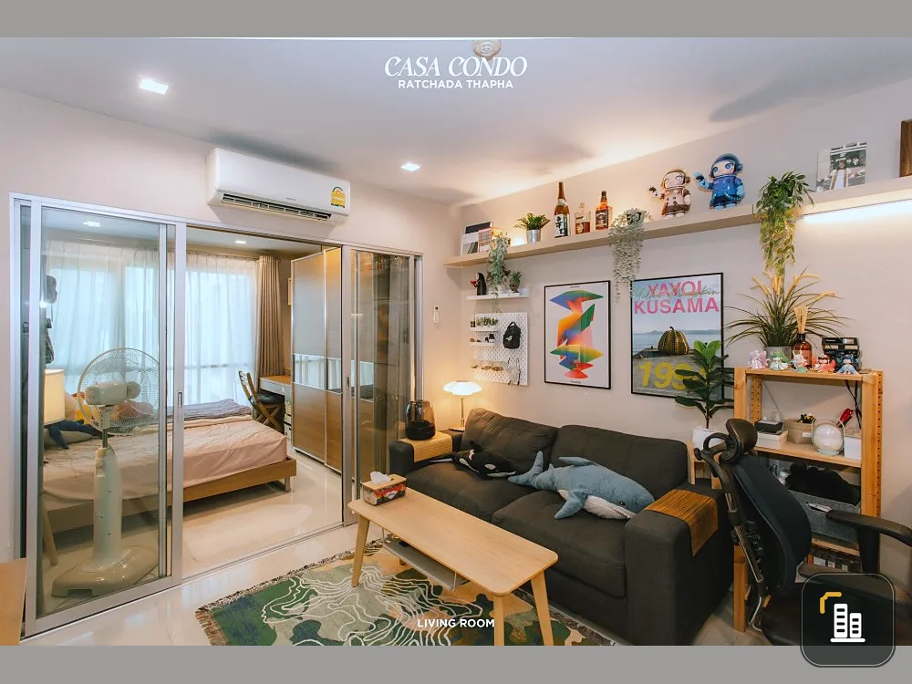 For sale CASA CONDO Ratchada-Tha Phra, complete furniture and electrical appliances. Decorated and ready to move in. Book now.