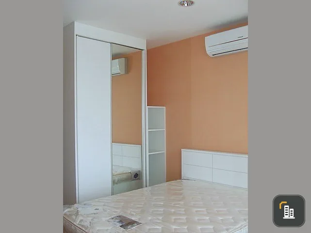 For sale At City Sukhumvit 101/1, very bright orange room. Comes with a complete set of furniture. If interested, reserve now.