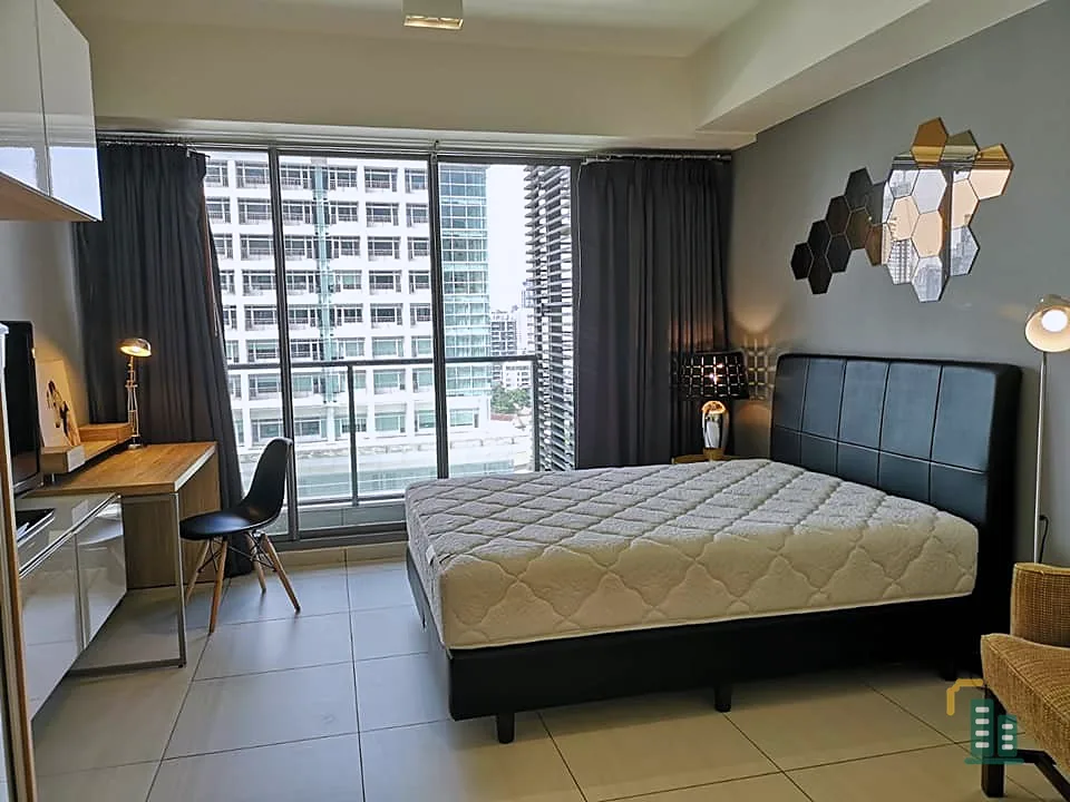 Condo for rent, The Loft Ekkamai Studio, unblocked view, fully furnished, ready to drag your bags.