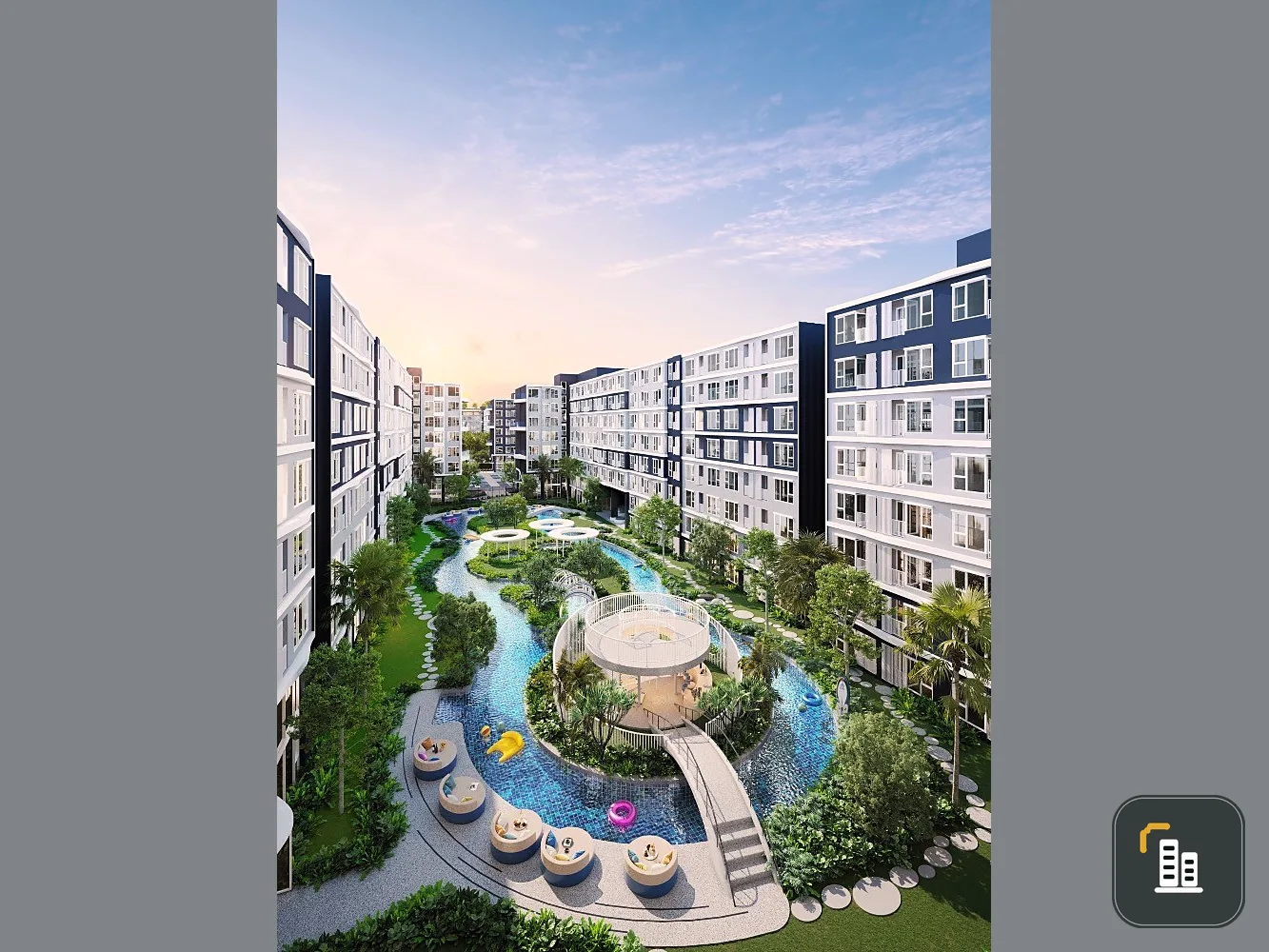 Selling down payment Kave Town Island 1-bed 1 bathroom size 24.2 sq m. 5th floor. Hurry and reserve it.