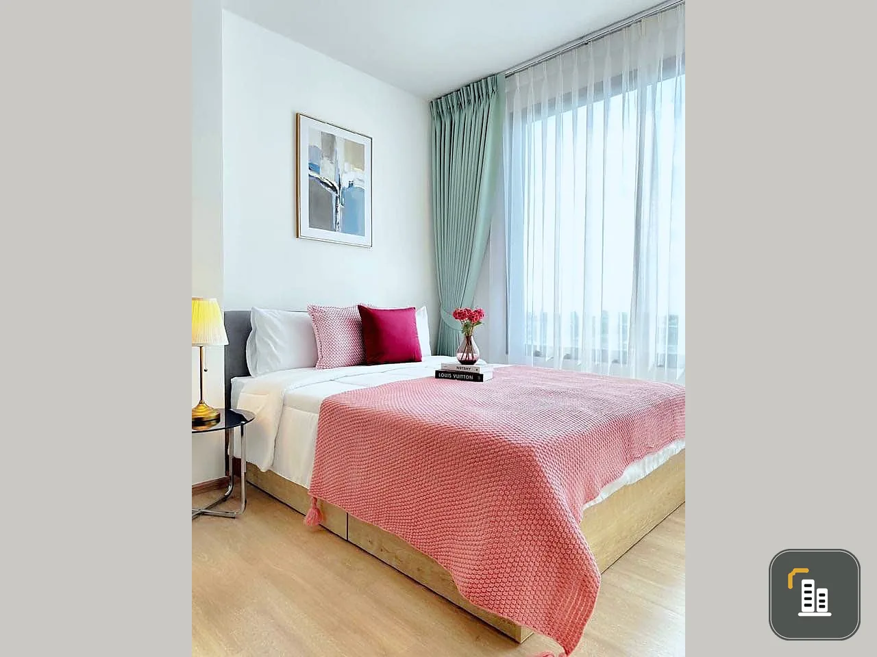 For rent Chewathai Project Kaset-Nawamin The room is decorated and ready to move in, fully furnished and electrical appliances. If you don't reserve,
