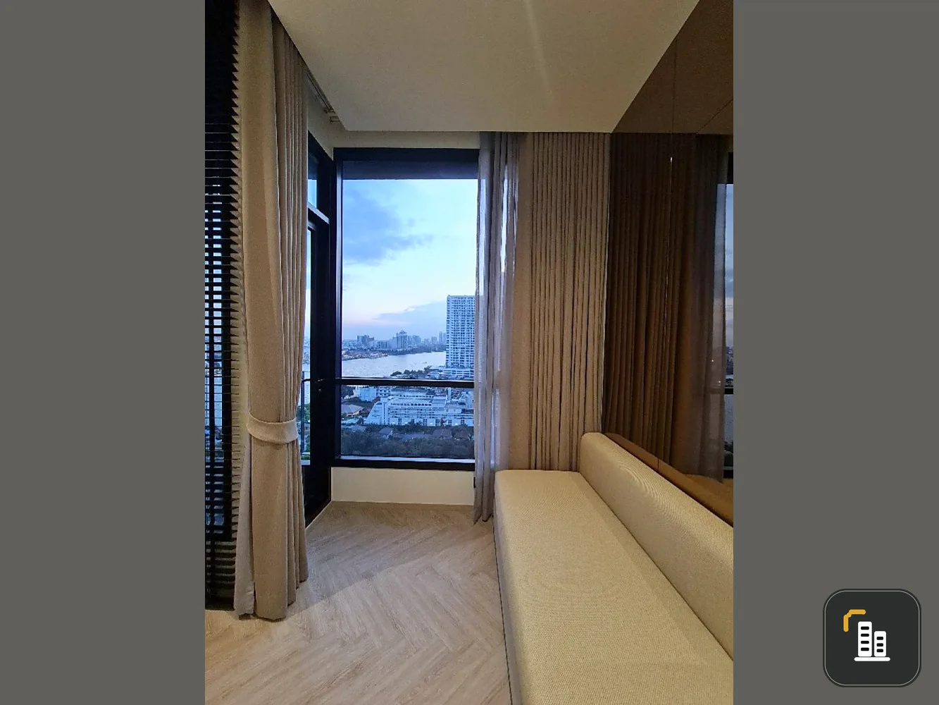 For sale: Chapter Charoen Nakhon-Riverside, 15th floor, balcony, river view, Asiatique, fully furnished, ready to move in, reserve now.