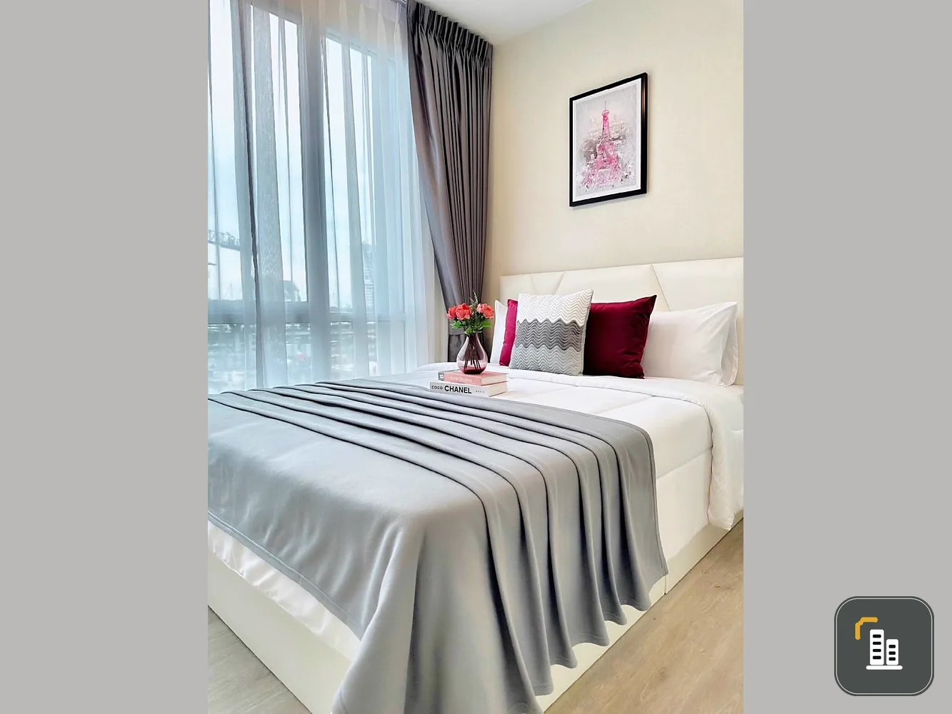 Condo for rent, The Sky Sukhumvit, decorated room, ready to move in, white tone, easy on the eyes, affordable price, reserve now.