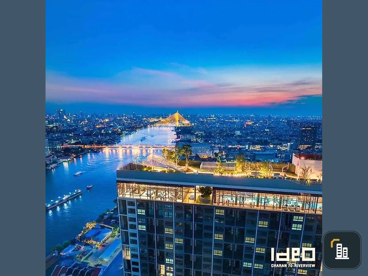For sale/Rent : Condo Ideo Charan 70 - Riverview, high floor, Studio Hybrid, high ceiling, airy, comfortable. If you don't book, you'll miss out.