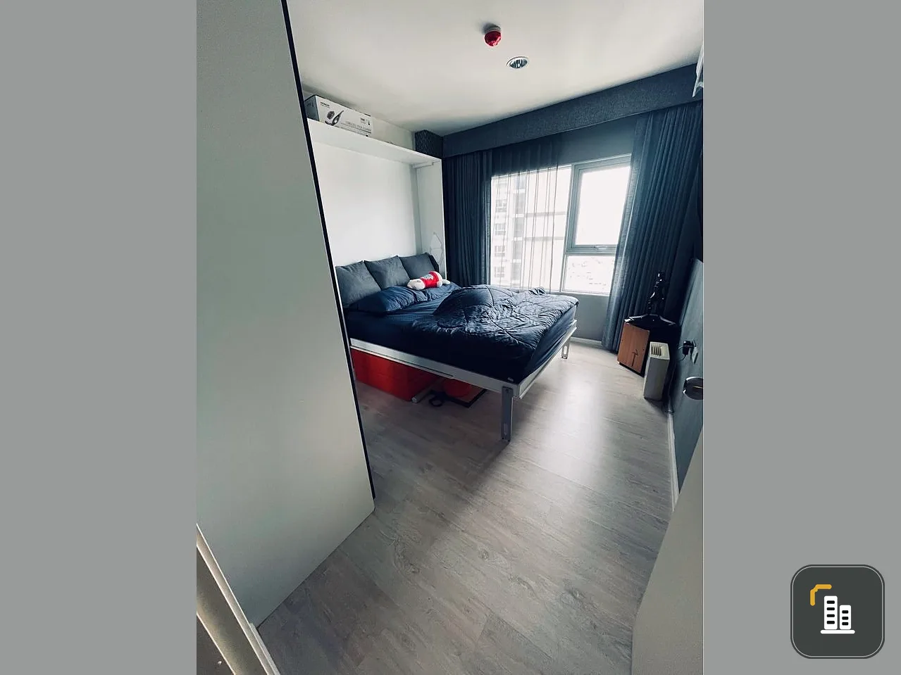 For rent, Aspire Sathorn-Tha Phra, 22nd floor, corner room, quiet, room decorated in modern style, very livable, don't make a mistake booking.