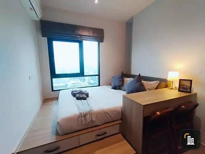 For rent, Altitude Unicorn Sathorn-Tha Phra, large built-in bed, extremely comfortable bed, great view, reserve before you miss out.