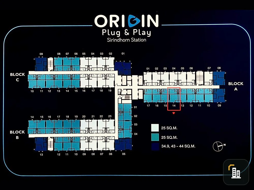 Down payment sale Origin Plug & Play Sirindhorn Station, high floor, with facilities, reserve now!