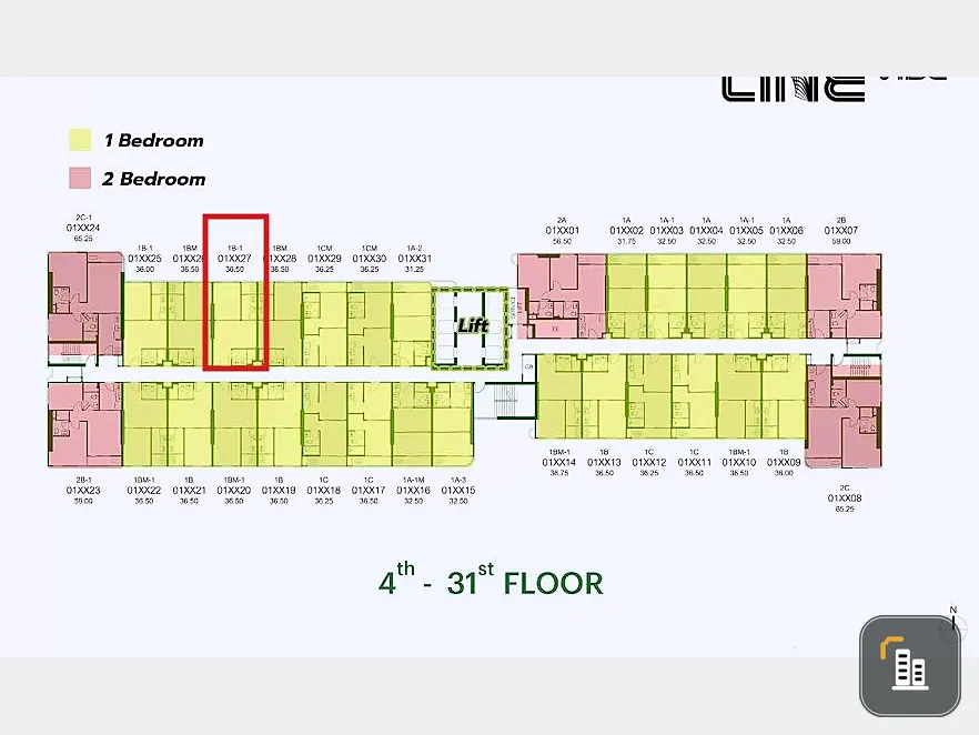 Selling down payment, The Line Vibe, 7th floor, good room, nice location, interested in owning, hurry up and reserve now, hurry up!