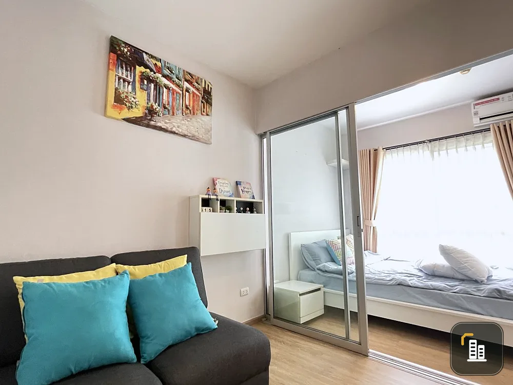 Condo for sale, Plum Condo Bangyai Station, decorated to be very comfortable, the room is not hot, just bring your bags and move in.