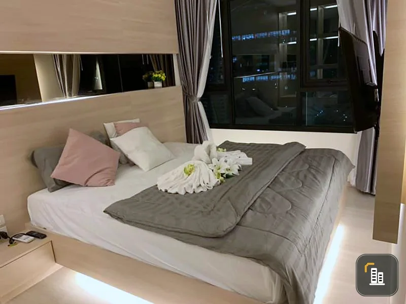 Life asoke for rent, built-in room, beautiful decoration, ready to move in Let me tell you not to miss Absolutely this room
