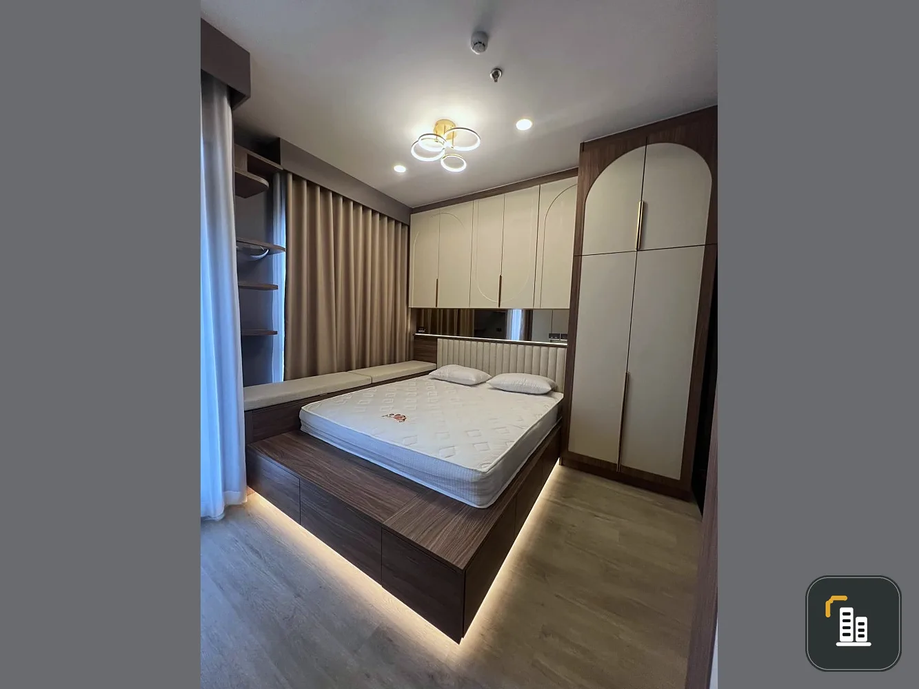For sale, for rent, Origin Plug&Play Ramintra, fully-built room, built-in storage cabinets, Modern Luxuly style, reserve now.