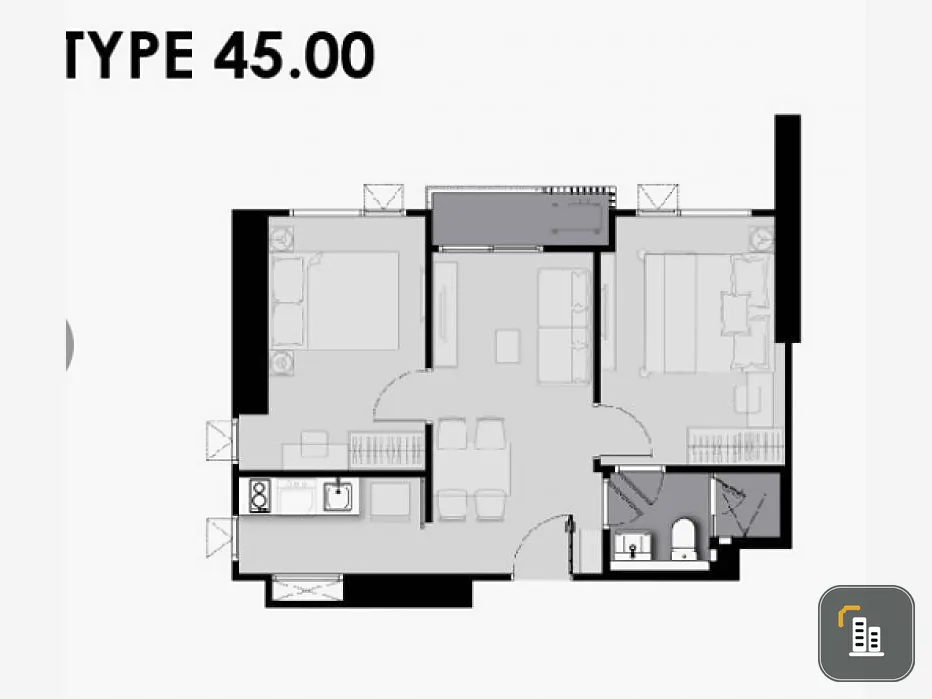 Sale down payment life asoke rama 9 2 bedrooms, beautiful view, no buildings to block overlooking the Baiyoke Tower It's worth buying