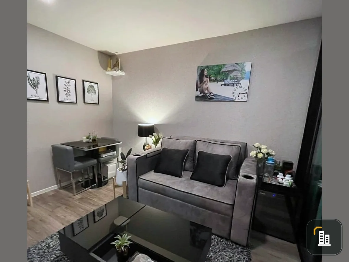 For sale, for rent, Modiz Ratchada 32, fully functional decorated room, chic gray tone, with electrical appliances ready to use, urgent