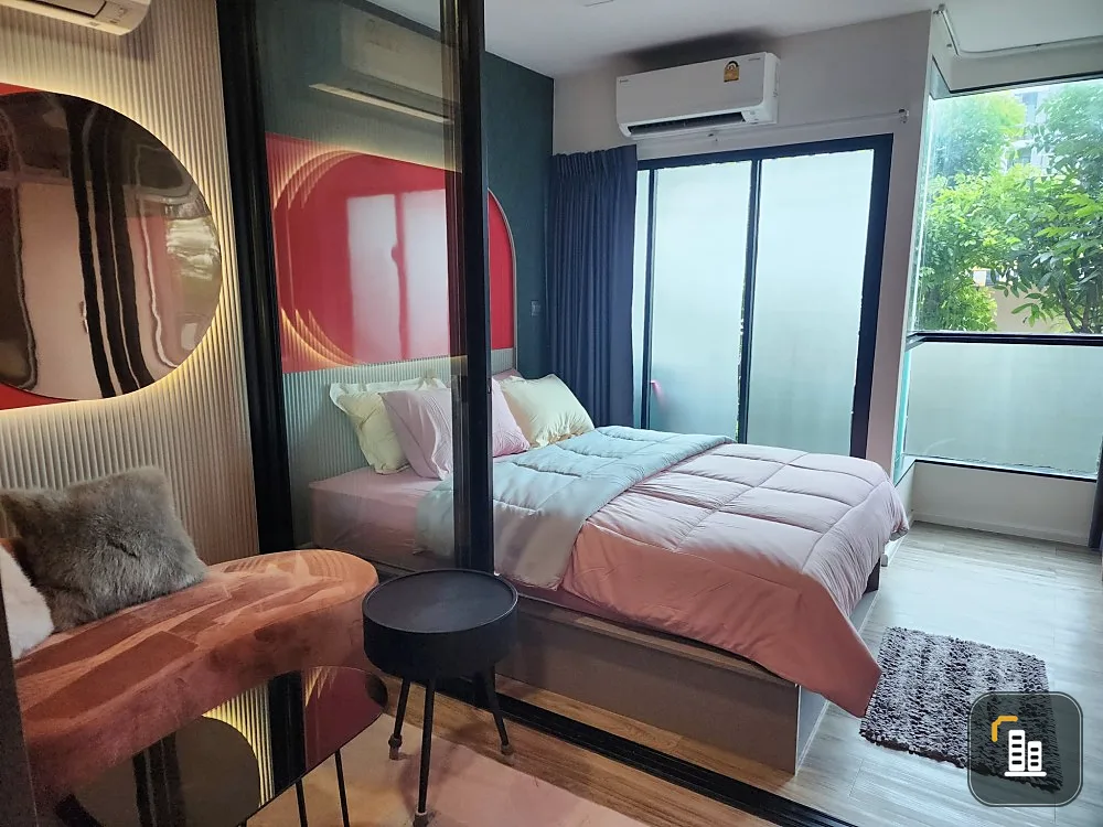 Condo for rent, Kave Salaya, 2nd floor, glass-partitioned room, complete electrical appliances, book now, don't wait.
