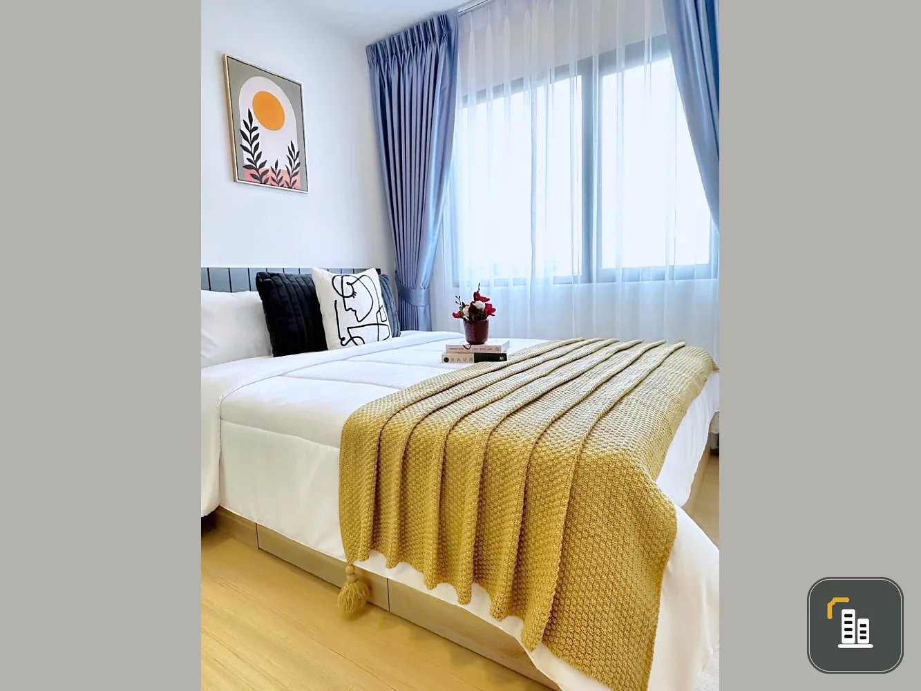For rent: Chewathai Hallmark Lat Phrao-Chokchai 4 Phase 2, beautiful room, nice to live in, fully furnished, you shouldn't miss it.