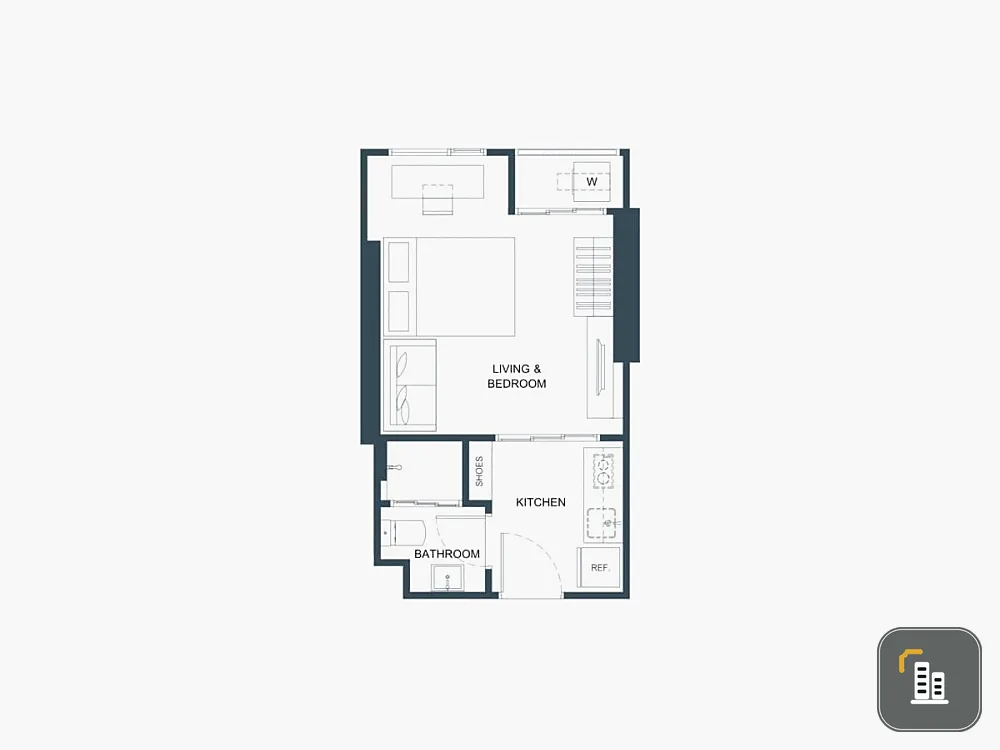 Down payment sale, Flo by Sansiri, 14th floor, river view, convenient travel, interested, hurry and reserve now.
