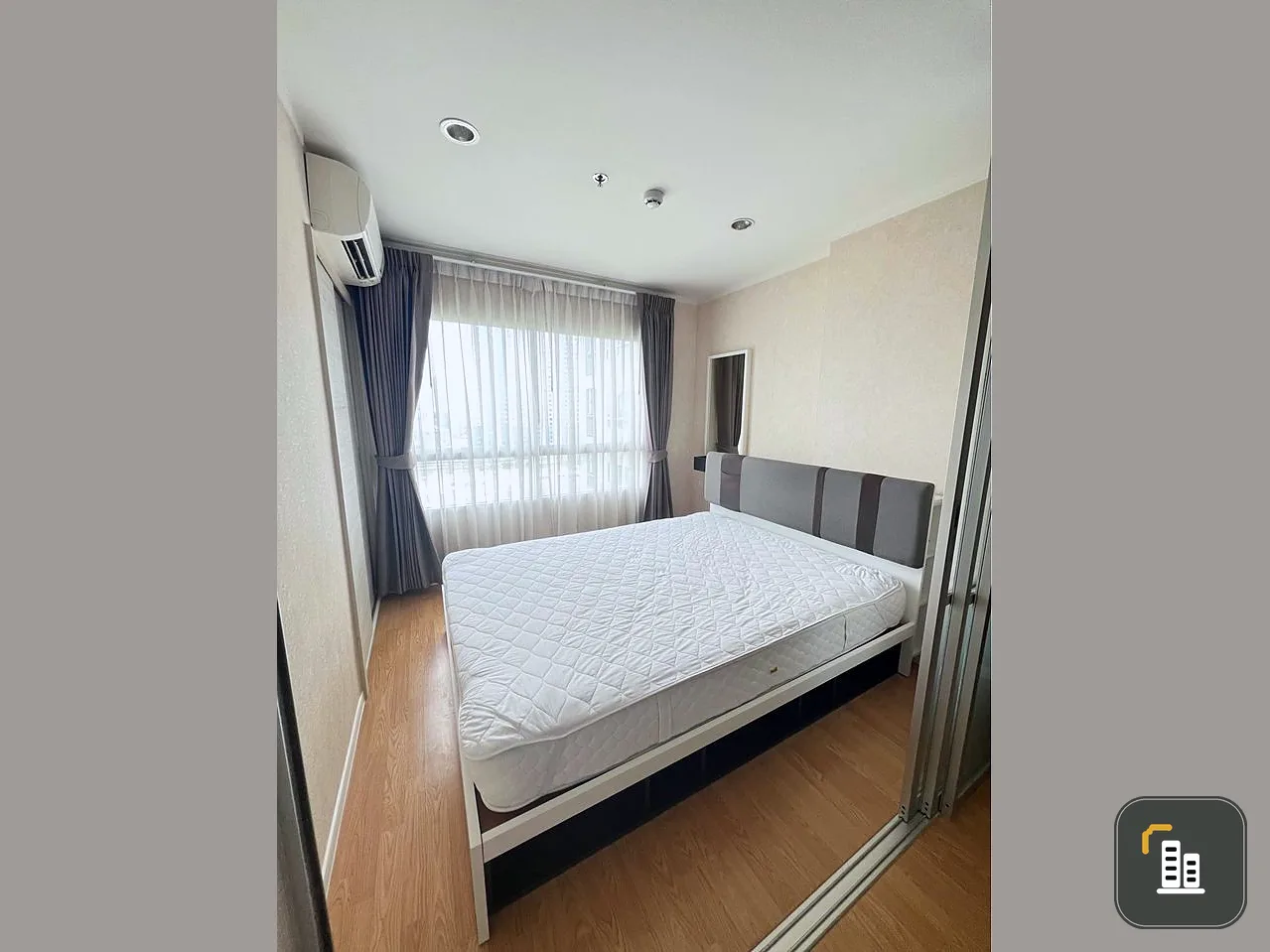 For sale, for rent, Lumpini Place Srinakarin-Hua Mak Station, simply decorated, fully furnished, shady garden view, hurry and book now.