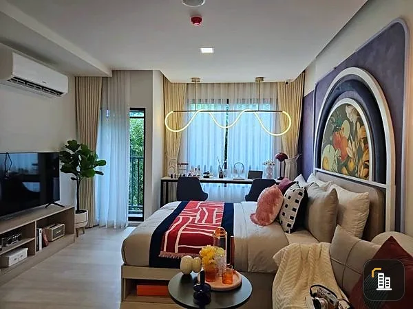 Selling down payment, D Condo Hype Rangsit, 6th floor, not very high, fully furnished room, ready to move in, hurry to reserve ownership.