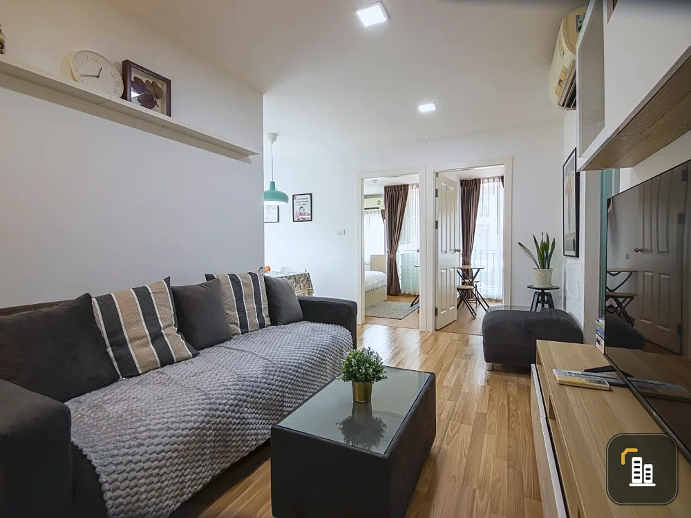 For sale, for rent, Condo The One Plus D Hua Mak 12, spacious room, beautifully decorated, worth living in, you shouldn't miss it.
