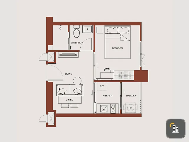 Selling down payment, Matrix District, Lat Phrao, high floor room, very good wind, north facing, cool all day, hurry and reserve now!