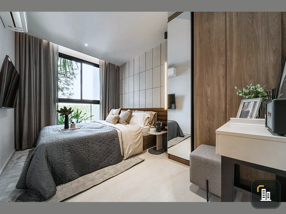 Selling down payment, New Core Kukot Station, 34th floor, east-facing room, very nice view, fully furnished, hurry to reserve and become the owner.