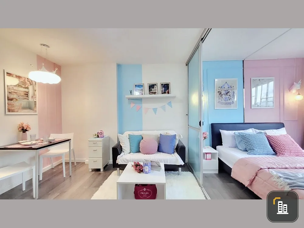 Urgent sale D Condo Campus Resort ABAC Bangna Abac 3rd floor, Building C, beautifully decorated room, ready to move in, book now