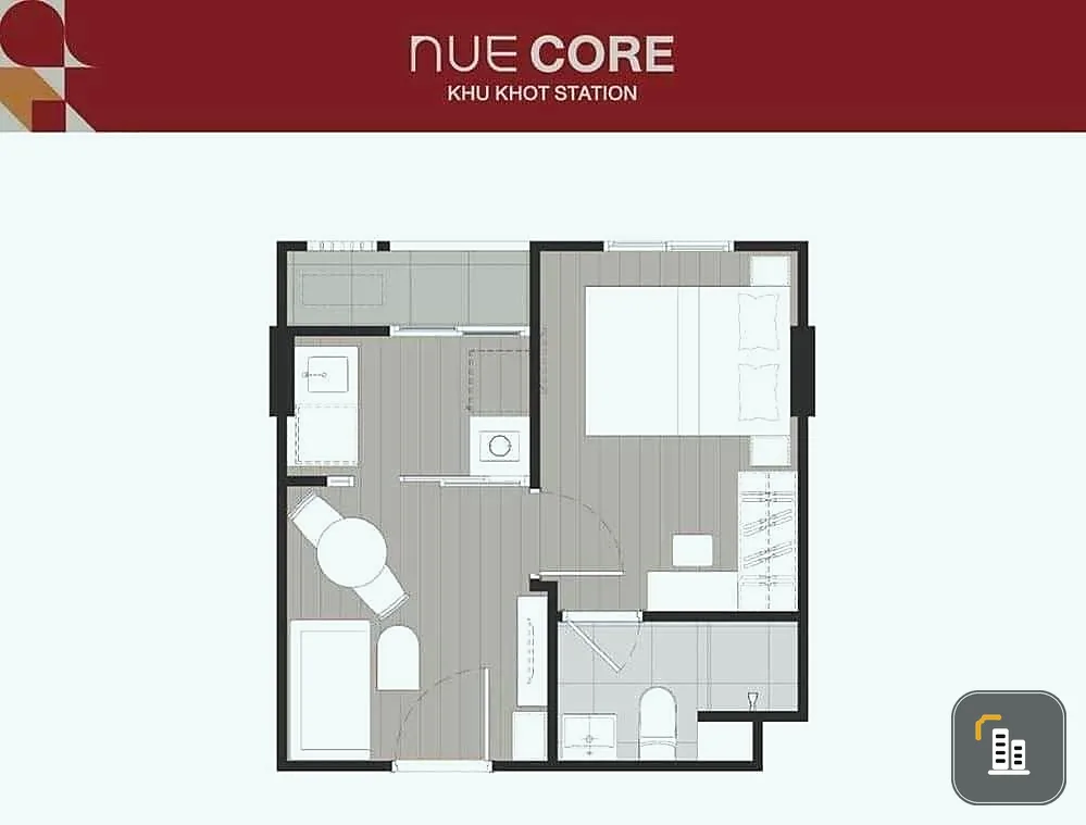 Selling down payment, New Core Kukot Station, 5th floor, Fully Furnished, hurry and reserve to be the owner, don't miss out.