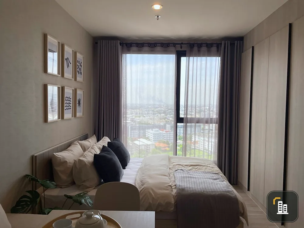 For rent: Ideo Mobi Sukhumvit Eastpoint, 18th floor, size 26 sq m., Building A, beautiful view, just bring your luggage.