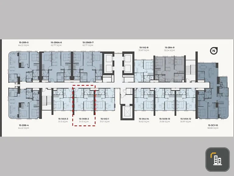 Down payment sale, Wisdom Craft Samyan, 1-Bedroom, Room 1502, 15th floor, good project, worth living, book now, don't miss out.