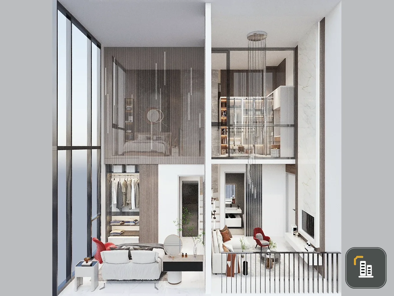 Selling down payment Origin Place Petchkasem 17th floor, Duo Space room, spacious, very private, if you don't reserve, you'll miss out.