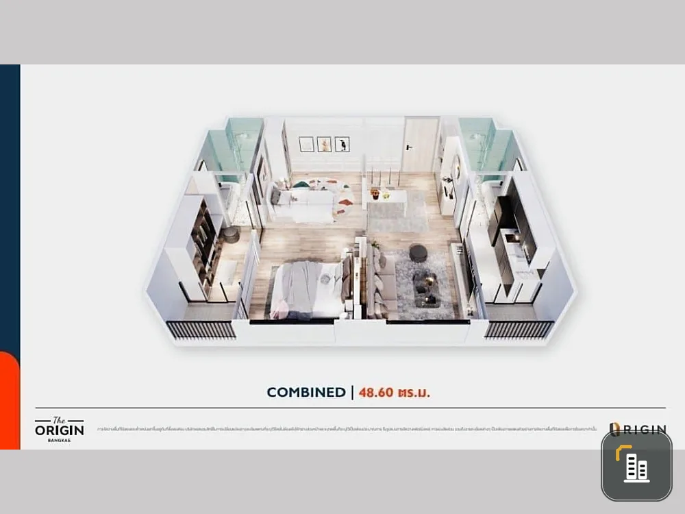 Selling down payment, The Origin Bang Khae, 7th floor, spacious room, proportionate, animal lovers must not miss, if interested, hurry and reserve now