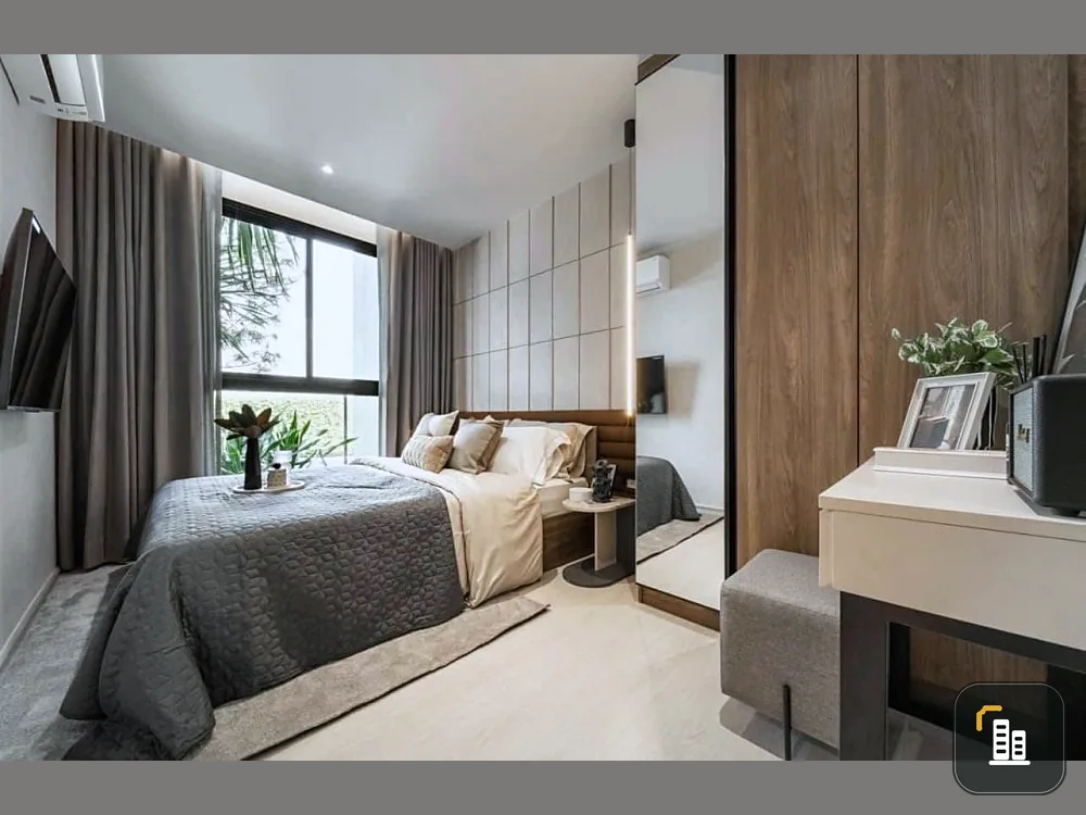 Condo for sale, New Core Kukot Station, 4th floor, not very high, room is not hot, plus a garden view, hurry and reserve, become the owner.